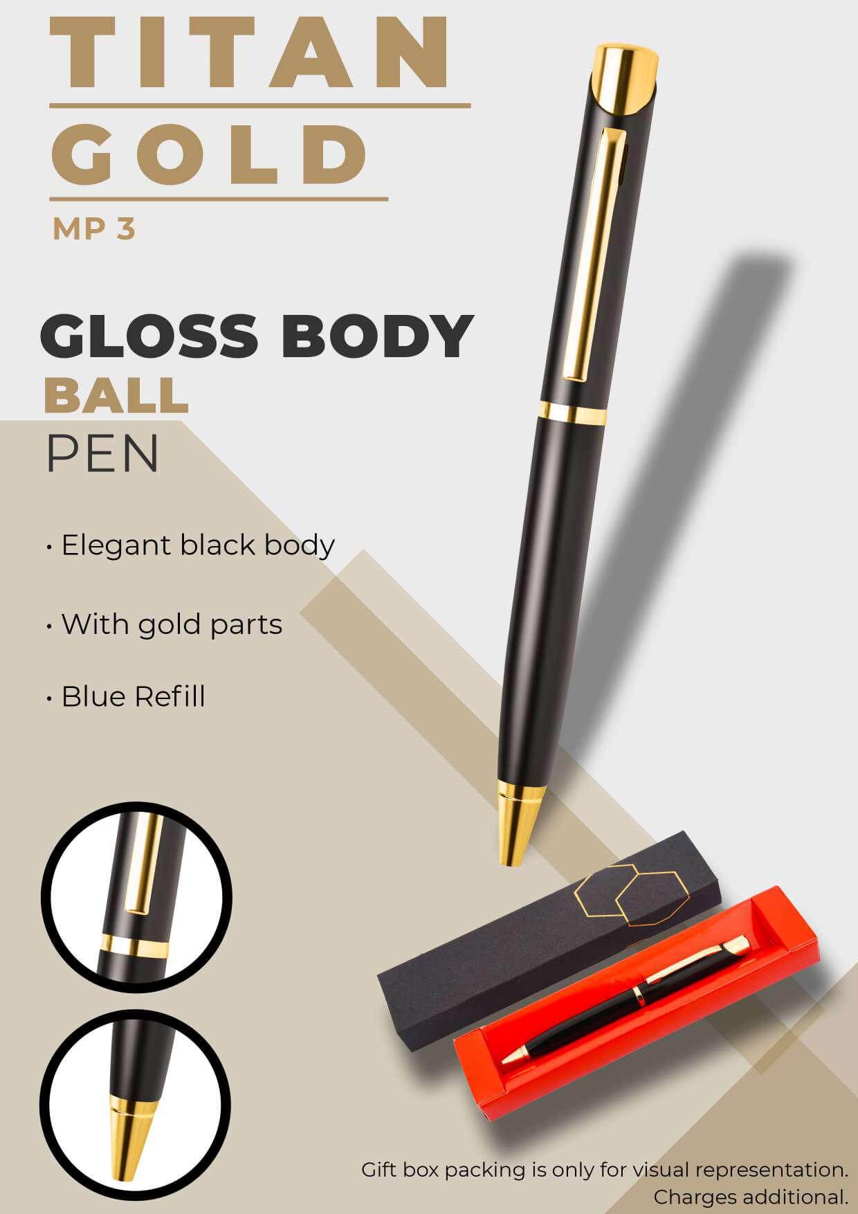 Glossy Body Ball Pen Titan Gold